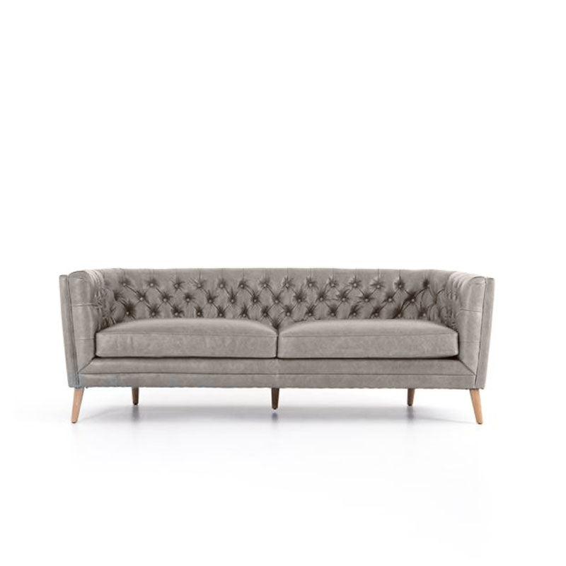 Caleb Tufted Leather Sofa