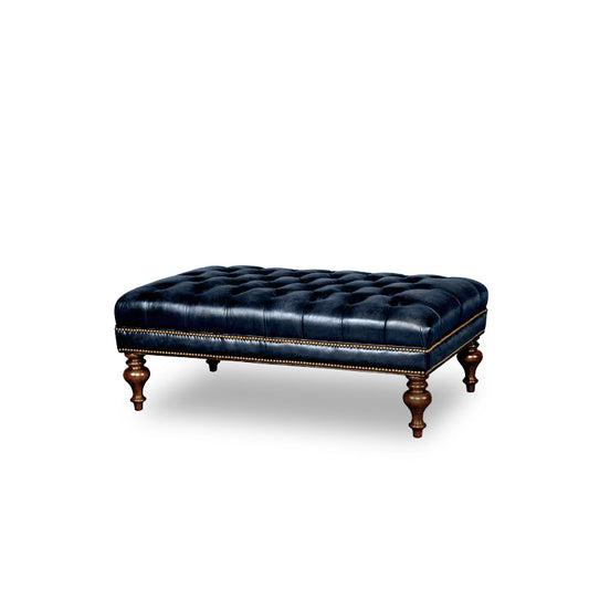 Chesterfield Tufted Leather Ottoman