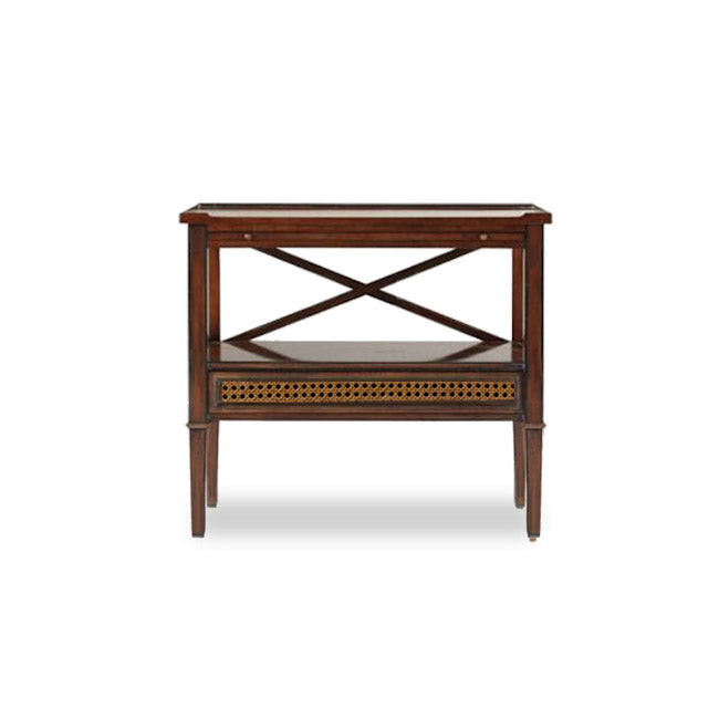 Tiberious Side Table with Cane Weave