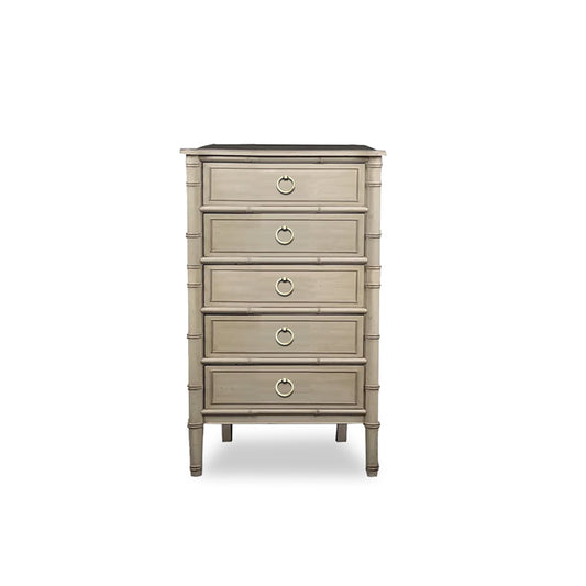 Chinoise Bamboo Upright Chest (5-Drawer)