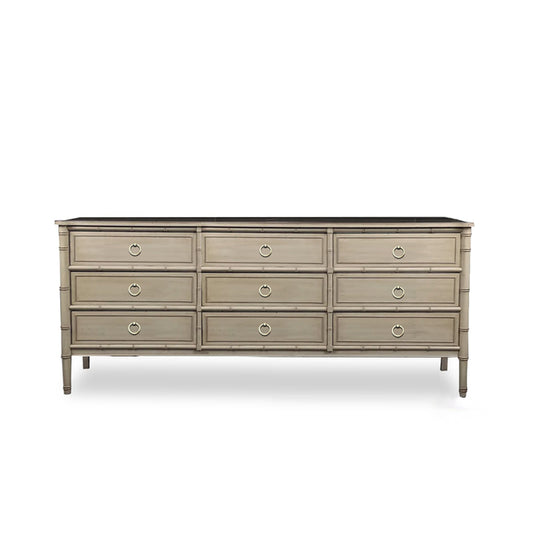 Chinoise Bamboo Horizontal Chest (9-Drawer)