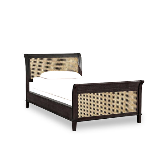 Caspian Cane Weave Sleigh Bed