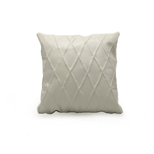 Trellis Sculpted Leather Cushion | Throw Pillow